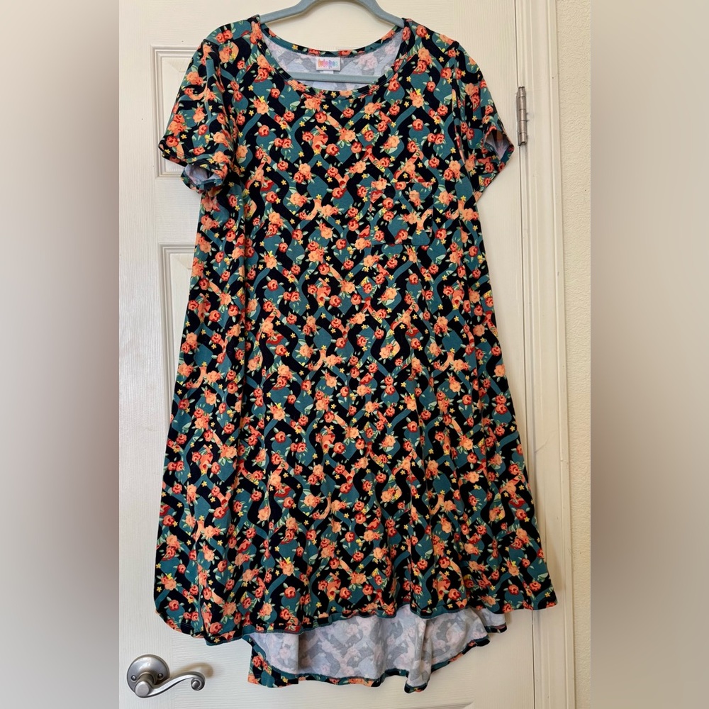 LuLaRoe High Low Dress - Black and Peach Floral